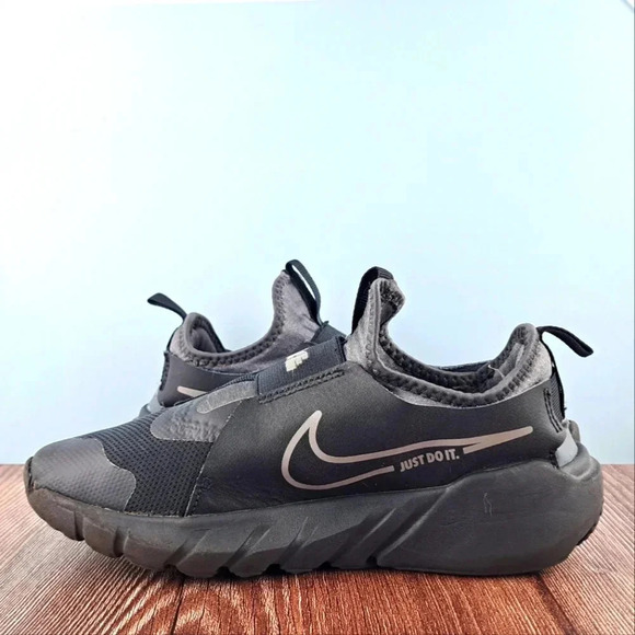 Nike GS Flex Runner 2, Kid's sz 4Y, Black/Flat Pewter-anthracite-photo Blue - Picture 3 of 9